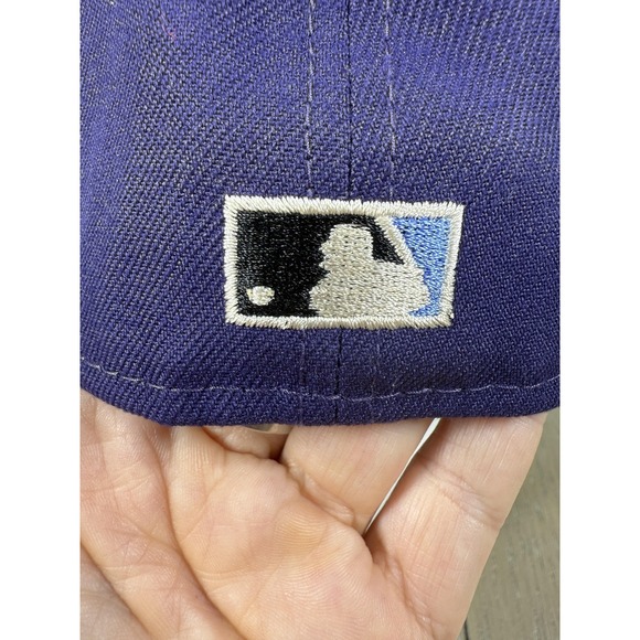 Chicago Cubs Hat Cap Fitted Mens 7 3/8 Blue MLB Baseball New Era Cooperstown - Picture 3 of 10